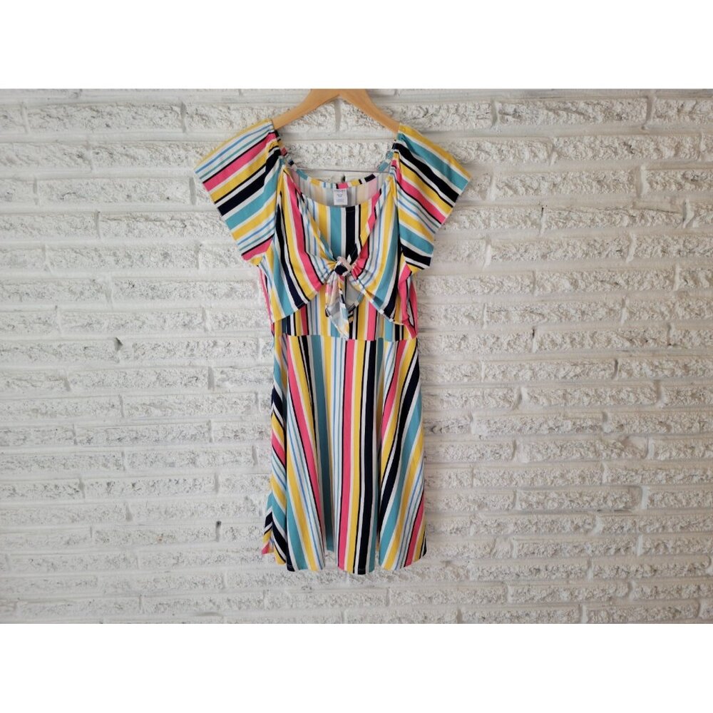 Arizona Womens Dress 2XL Mini Fit Flare Stripe Cap Sleeve STR161XE